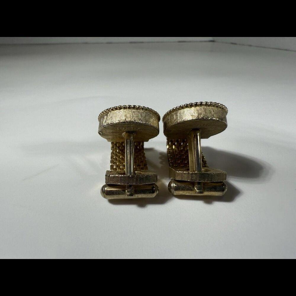 Blue‎ Rhinestone Wraparound Mesh Watchband Vintage SWANK Cuff Links - Picture 3 of 7